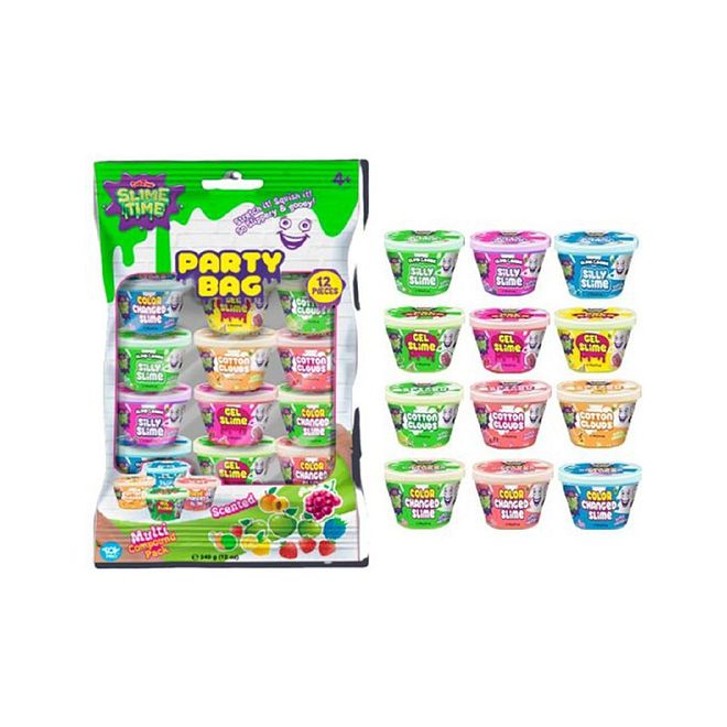 DohTime Slimetime Novelties Partybag 12-Pack - Non-Toxic Stretchy Squishy Slime, Assorted Colors - Image 1