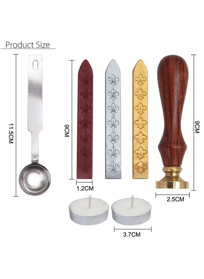 Mingting Wax Seal Stamp Kit,Mingting Classical Old-Fashioned Antique Wax Stamp Seal Kit Initial Letters Alphabet Set Gift Box with Vintage Wooden Handle and Brass Color Head(X) - Image 4