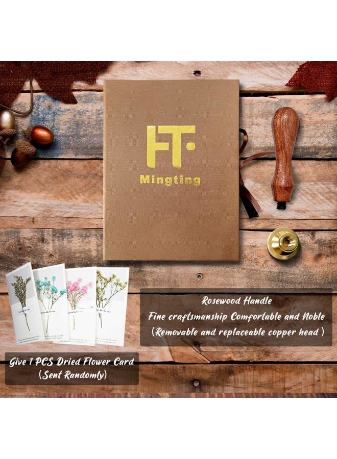 Mingting Wax Seal Stamp Kit,Mingting Classical Old-Fashioned Antique Wax Stamp Seal Kit Initial Letters Alphabet Set Gift Box with Vintage Wooden Handle and Brass Color Head(X) - Image 2