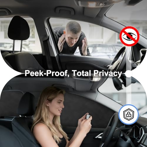 XCBYT Suede Car Window Shades for Side Windows, 4-Pack Ultra-Soft Magnetic Car Curtains, 100% Light Blocking Window Covers for Privacy, Baby Care, Camping & Road Trips - Image 2