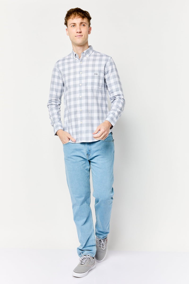La Martina Men Tailored Fit Checkered Long Sleeves Casual Shirt, Multicolor  - Image 2