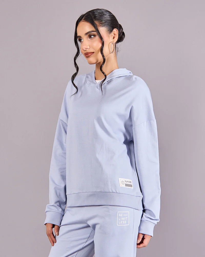 ردتاغ Women Blue Hooded Sweatshirt