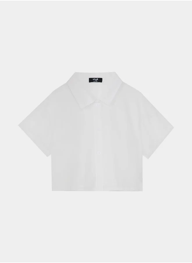 ستايلي Chiffon Shirt & Cami Jumpsuit Set