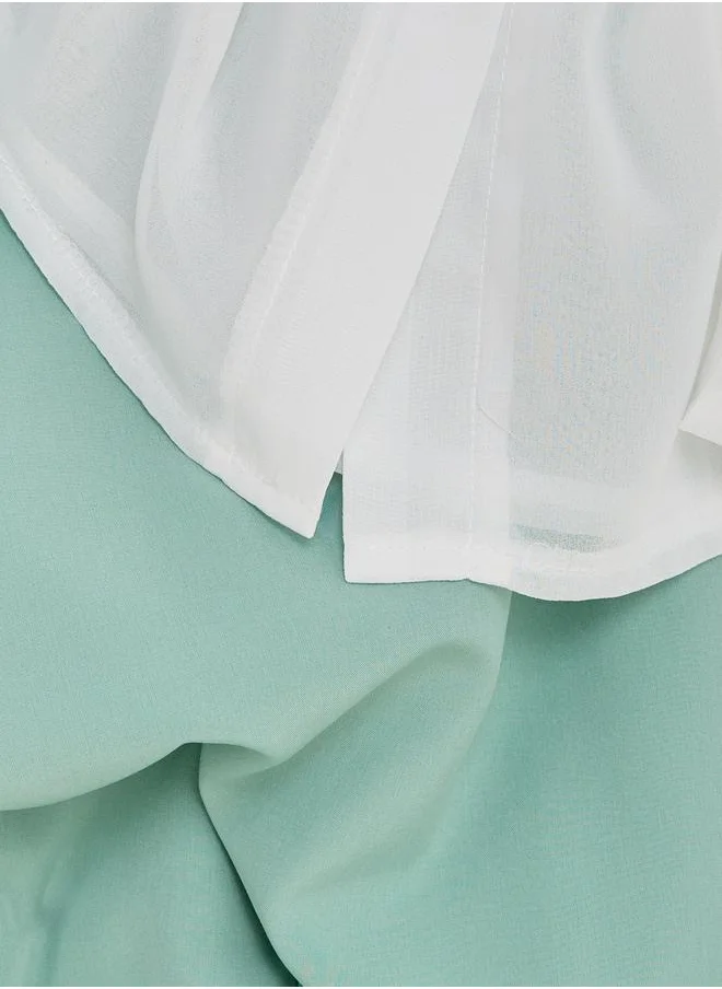 ستايلي Chiffon Shirt & Cami Jumpsuit Set