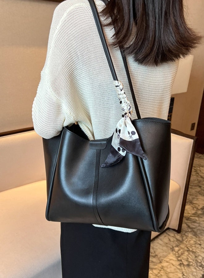 DUNISO Women's Shoulder Tote Bag Faux Leather Handbag For Women Large Capacity Bucket Bag Fashionable Travel Messenger Shoulder Bag for Ladies Girls College Students - Image 4