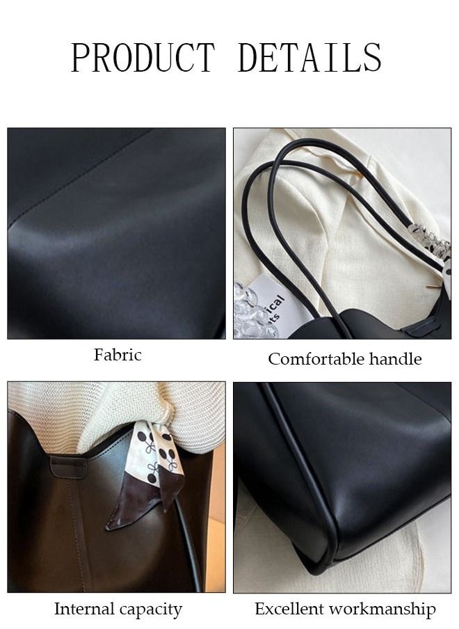 DUNISO - Women's Shoulder Tote Bag Faux Leather Handbag For Women Large Capacity Bucket Bag Fashionable Travel Messenger Shoulder Bag for Ladies Girls College Students - Image 1