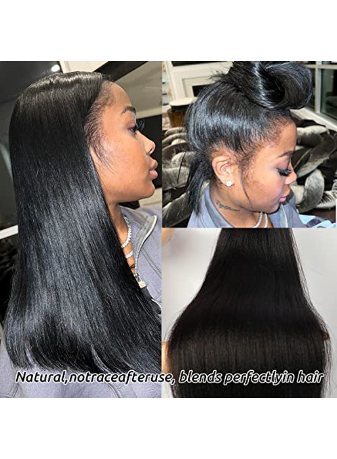 Smavida Yaki Straight Tape in Hair Extensions Human Hair 22Inch Burmese Hair Yaki Tape ins for Black Women Seamless Skin Weft Yaki Straight Natural Black Tape in Full Head Extensions 50grams 20pcs - Image 4