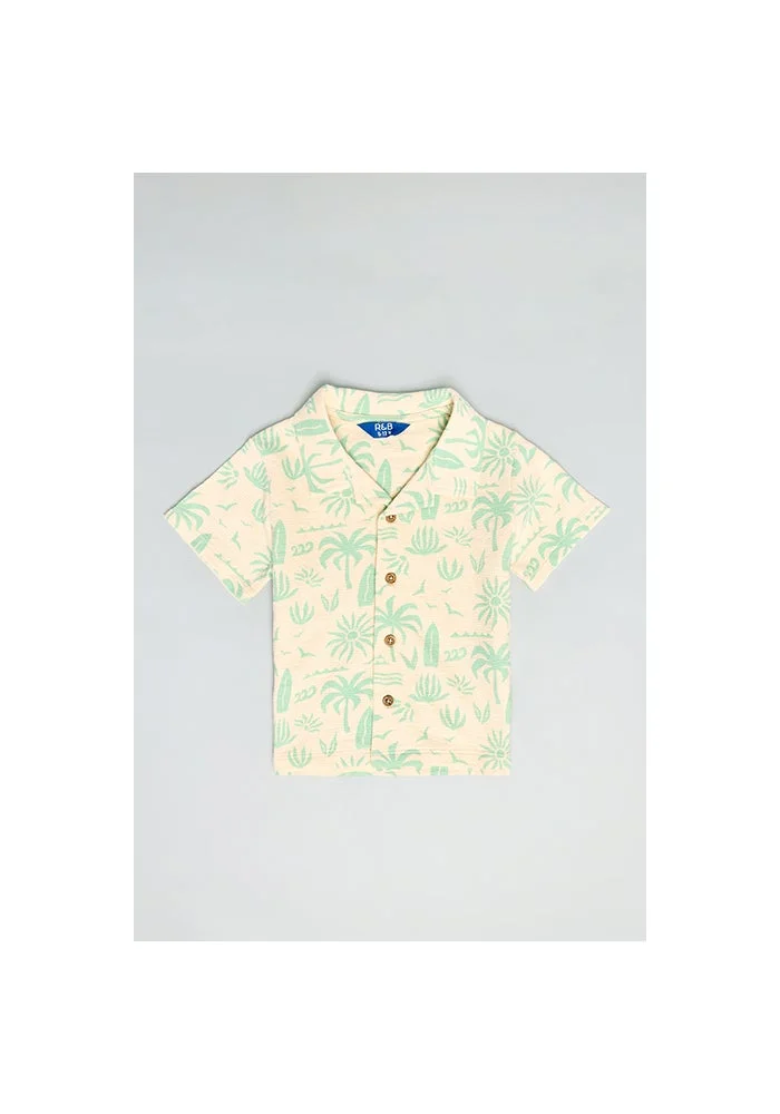 أر أند بي Printed Shirt & Shorts Set