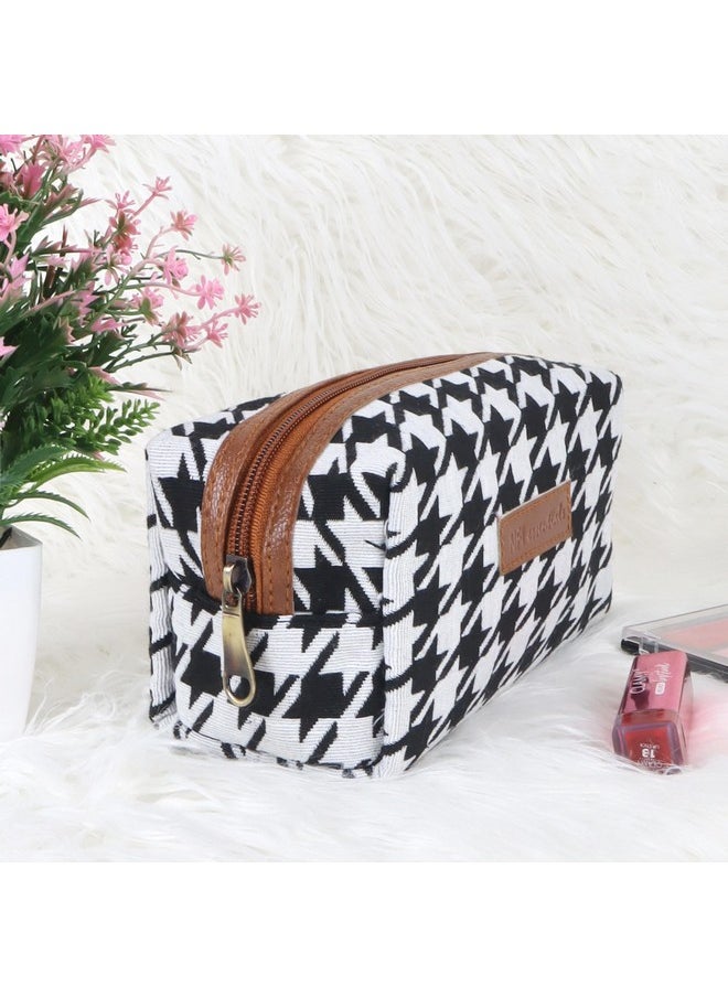 NFI essentials NFI essentials Canvas Makeup Pouches Stylish Pouch for Makeup Accessories Cosmetic Pouches for Women Toiletry Bag for Girls Make up Pouch for Women Storage Cosmetic Pouches Multifunctional Pouch  - Image 3
