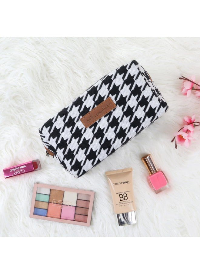 NFI essentials NFI essentials Canvas Makeup Pouches Stylish Pouch for Makeup Accessories Cosmetic Pouches for Women Toiletry Bag for Girls Make up Pouch for Women Storage Cosmetic Pouches Multifunctional Pouch  - Image 5