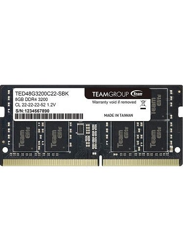 Elite 8GB (1x8GB) 3200MHz CL 22 DDR4 Notebook SODIMM Ram (TED48G3200C22-S01)