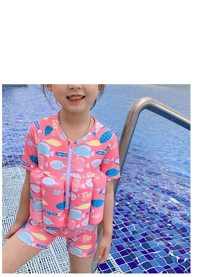 Y&D Kids Baby One-Piece Floatation Swimsuit Float Suit with Adjustable Buoyancy Bathing Cartoon Short Sleeve Swimwear Jumpsuit - Image 5