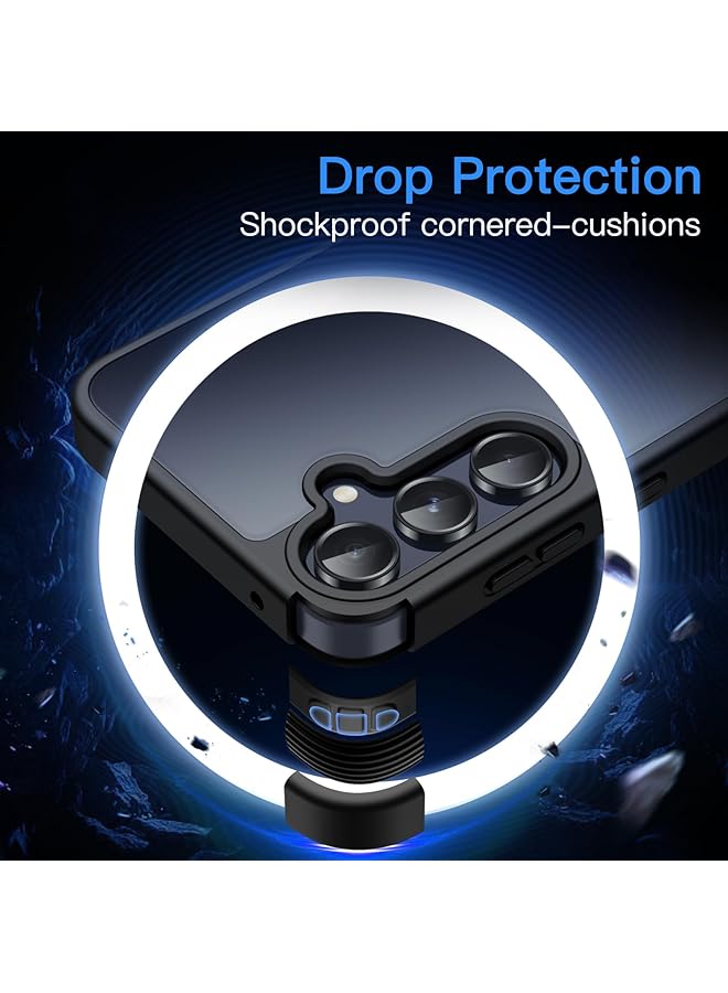 جي تيك جراب غير لامع لهاتف Samsung Galaxy A55 5G مع ظهر شفاف واقٍ رفيع مضاد لبصمات الأصابع باللون الأسود - Image 4