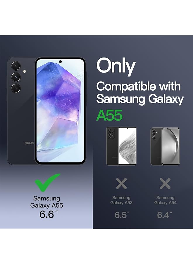 جي تيك جراب غير لامع لهاتف Samsung Galaxy A55 5G مع ظهر شفاف واقٍ رفيع مضاد لبصمات الأصابع باللون الأسود - Image 2