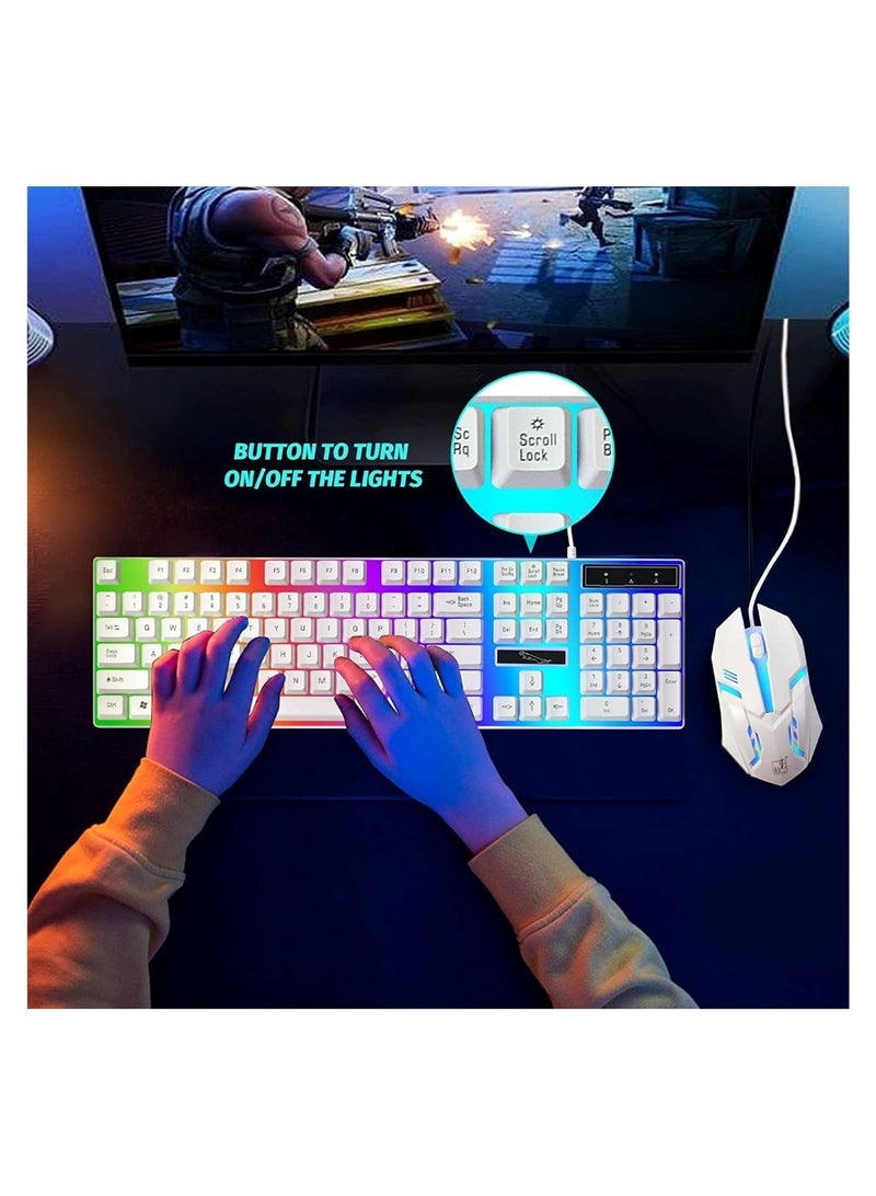 RGB G21 Wired Keyboard Usb Gaming Mechanical Feel Colorful Backlit Laptop Keyboard  - Image 5