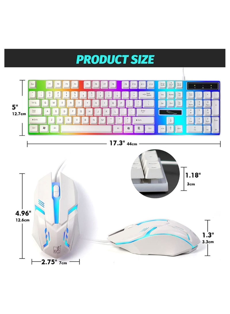 RGB G21 Wired Keyboard Usb Gaming Mechanical Feel Colorful Backlit Laptop Keyboard  - Image 3