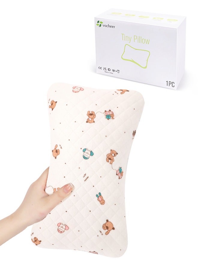 vocheer Small Pillows for Sleeping, Neck Pillow & Lumbar Support, Travel Pillow for Airplane, Car, Office & Home - Soft & Washable Mini Pillow for Side Sleepers, White-1PC - Image 1