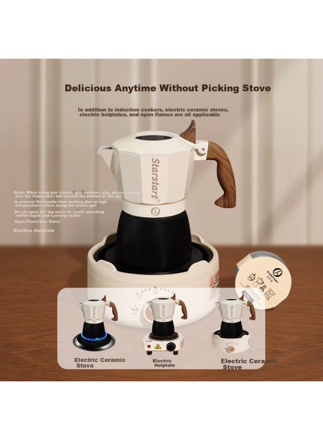 Star-start Moka Pot Dual Valve Set Gift Box, Third Generation Coffee Maker, Italian Espresso Machine, Outdoor Coffee Equipment - Image 4