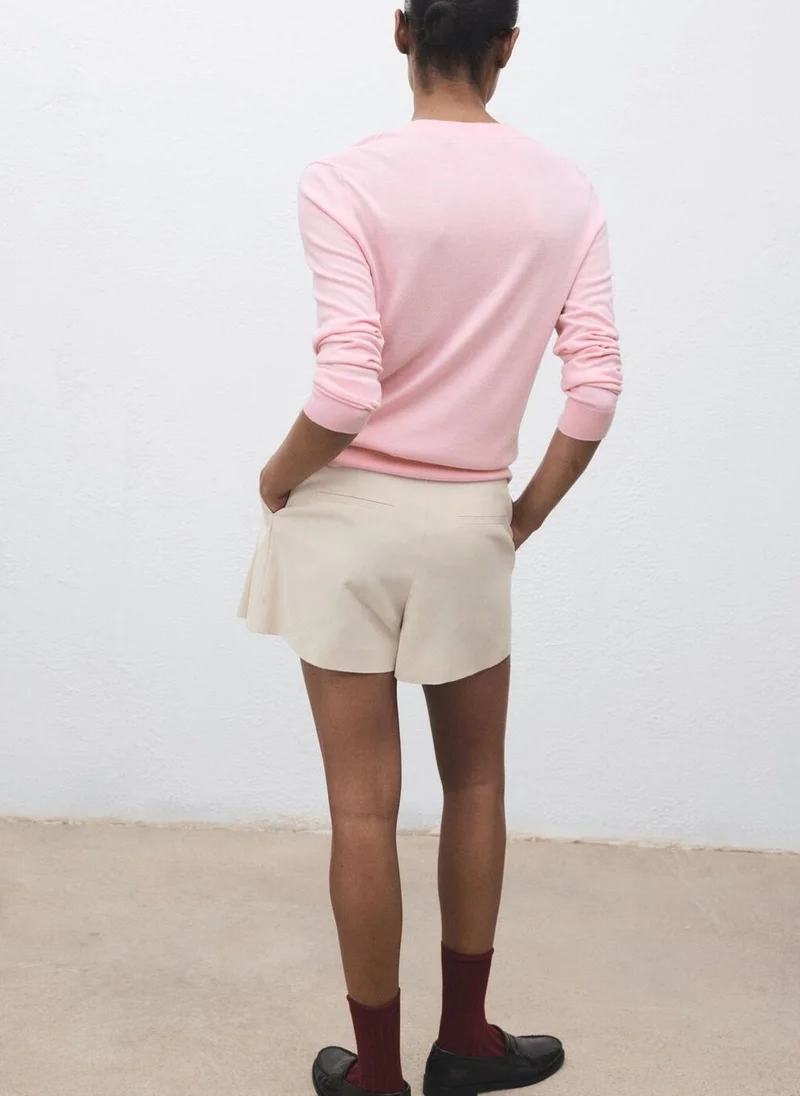 MANGO Fine-knit V-neck sweater