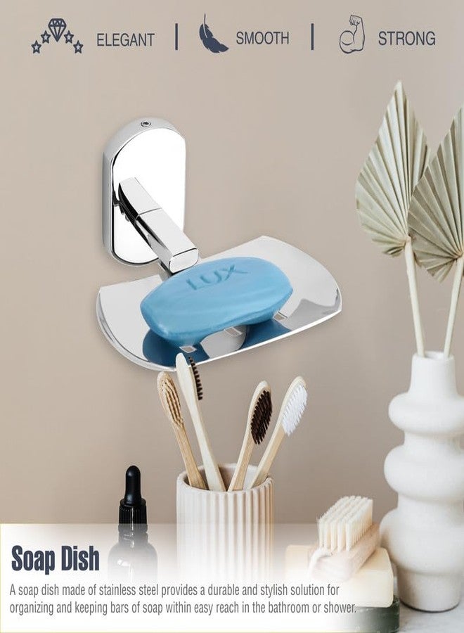 GRIVAN Wall Mounted Stainless Steel Single Soap Holder for Bathroom, Soap Stands for Bathroom Wall/Soap Tray for Bath Dish Bathroom Accessories and Fittings Rust Free SS202 - Image 2