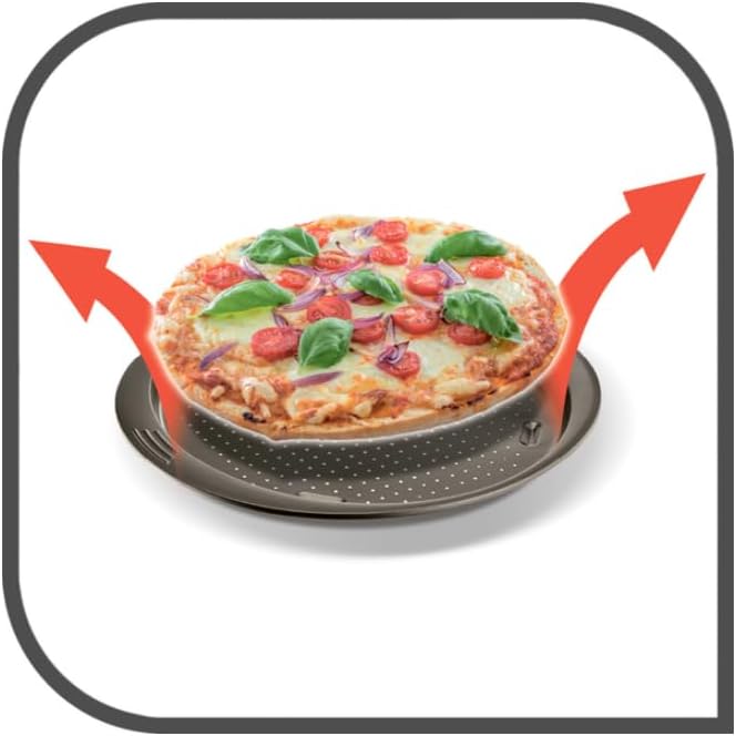 T-fal TEFAL Pizza Pan | Easy Grip Pizza Pan 34cm | Carbon Steel | Easy Handling | Large Handles | Non-Stick Coating | Easy Release | Easy Cleaning | Dark Grey | 2 Years Warranty | J1629045 - Image 3