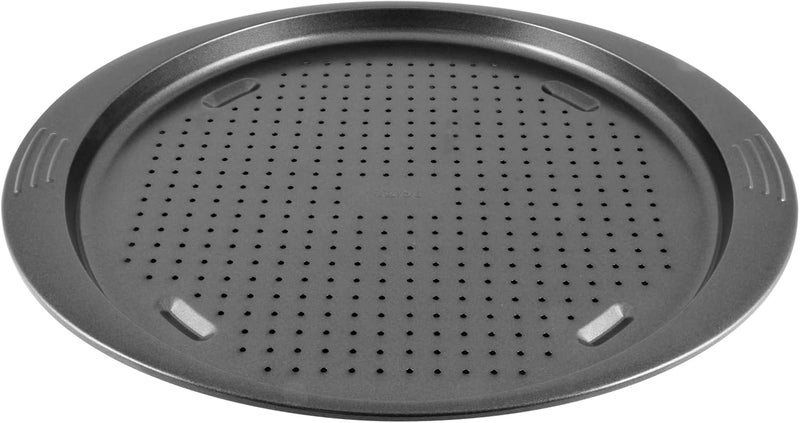 T-fal TEFAL Pizza Pan | Easy Grip Pizza Pan 34cm | Carbon Steel | Easy Handling | Large Handles | Non-Stick Coating | Easy Release | Easy Cleaning | Dark Grey | 2 Years Warranty | J1629045 - Image 1