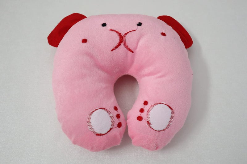 PRINDA New Born Baby Soft Neck Supporting Velvet Pillow (0-18 Month) Royal Doggy (Pink) - Image 3