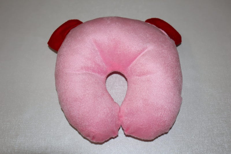 PRINDA New Born Baby Soft Neck Supporting Velvet Pillow (0-18 Month) Royal Doggy (Pink) - Image 4