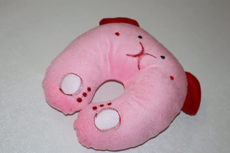 PRINDA New Born Baby Soft Neck Supporting Velvet Pillow (0-18 Month) Royal Doggy (Pink) - Image 5