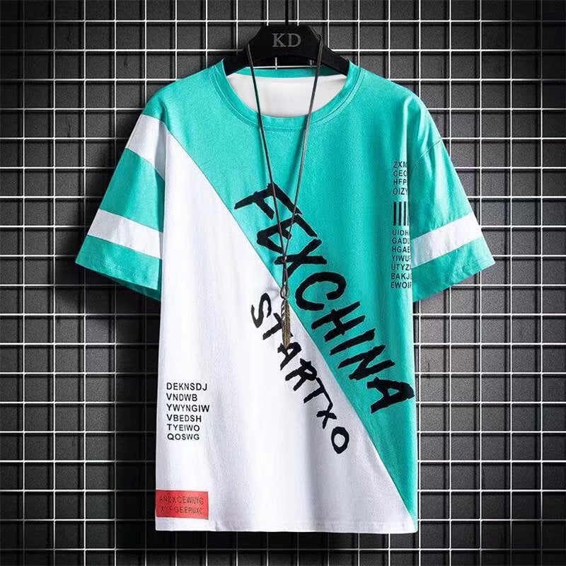 Men'S Short-Sleeved T-Shirt Men'S Summer Round Neck Half-Sleeved Men'S T-Shirt Large Size Trendy T-Shirt Teenagers Base Shirt Short-Sleeved - Image 1