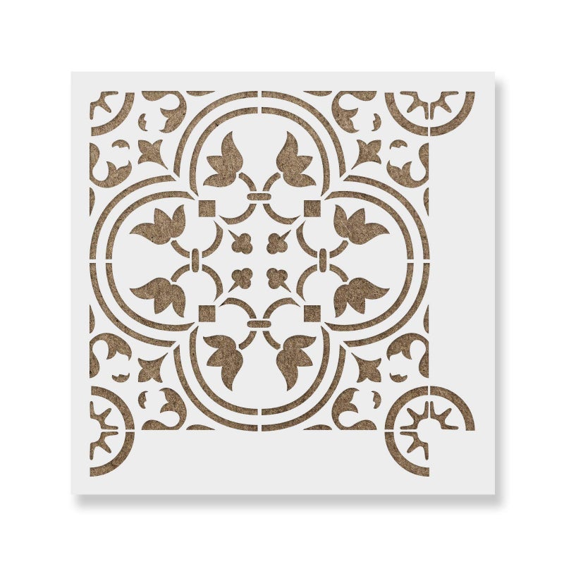 Stencil Revolution Rosario Linoleum Floor Tile Stencils - Kitchen, Fireplace Stencils - Image 5
