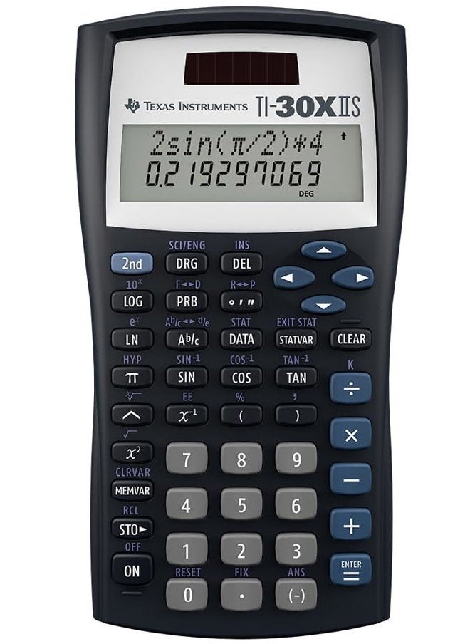 TEXAS INSTRUMENTS TI-30XIIS Scientific Calculator, Black with Blue Accents  - Image 1