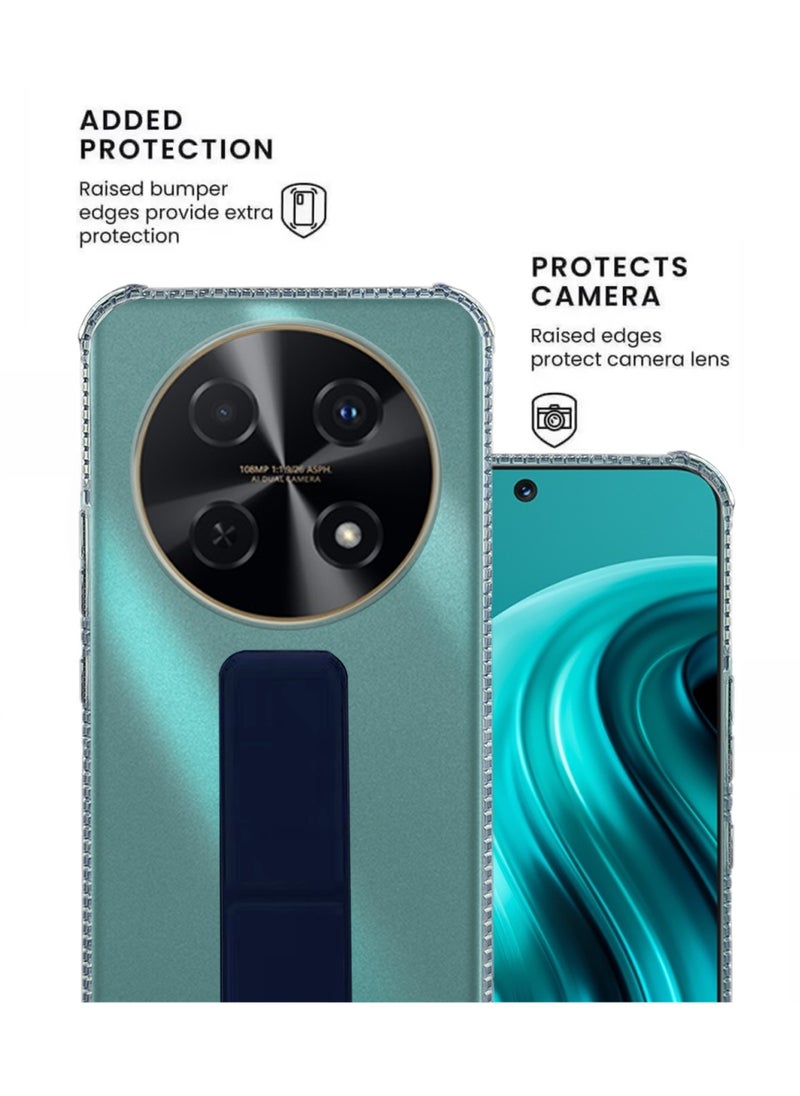 ماركة غير محددة جراب شفاف مقاوم للصدمات من السيليكون لهاتف Huawei Nova 12i مع قبضة يد مغناطيسية - شفاف/أرجواني  - Image 2