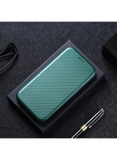 Carbon Fiber Texture Phone Case For SonyXperia 1 Iv X10 Iii Hard Flip Cover Ace3 Card Protective Shell-Color:Green-Applicable Model:Xperia ACE III (3rd Generation)]