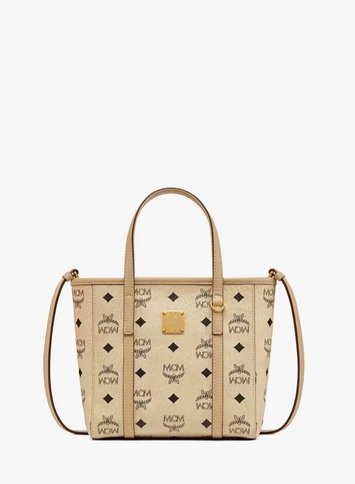 MCM Toni Top-Zip Shopper in Visetos - Image 1