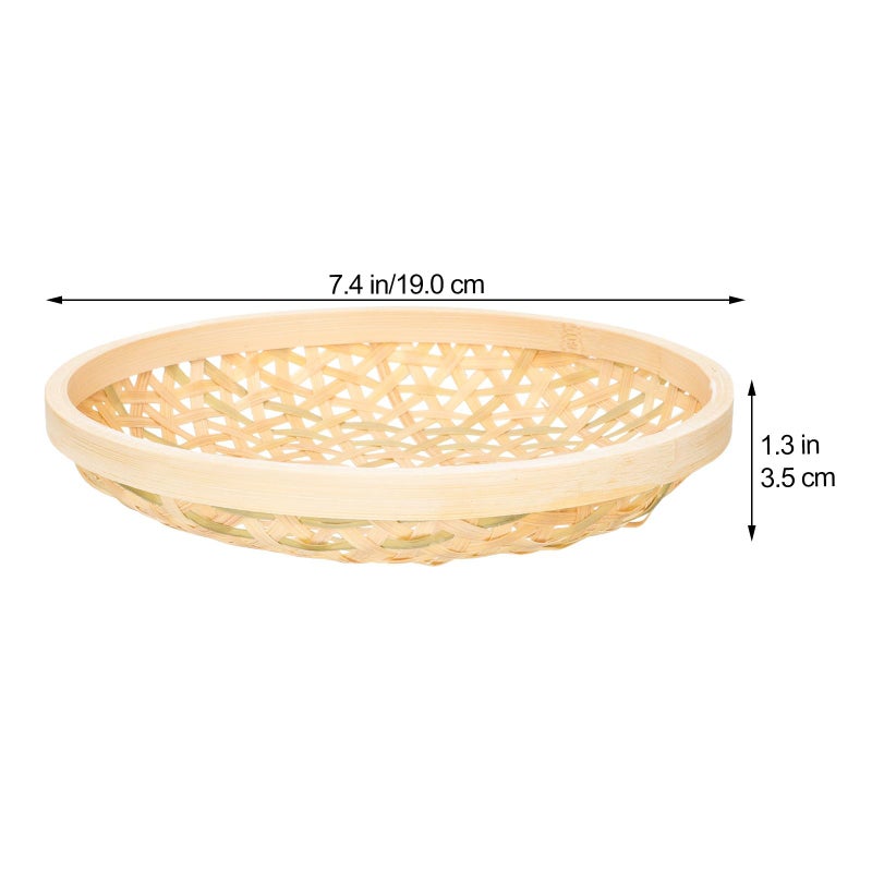 Small Handwoven Serving Basket Natural Rattan Fruit Bread Storage Holder Kitchen Dining - Image 3