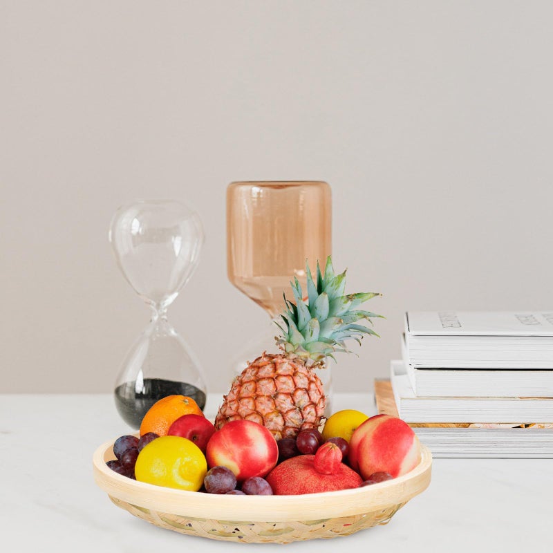 Small Handwoven Serving Basket Natural Rattan Fruit Bread Storage Holder Kitchen Dining - Image 5