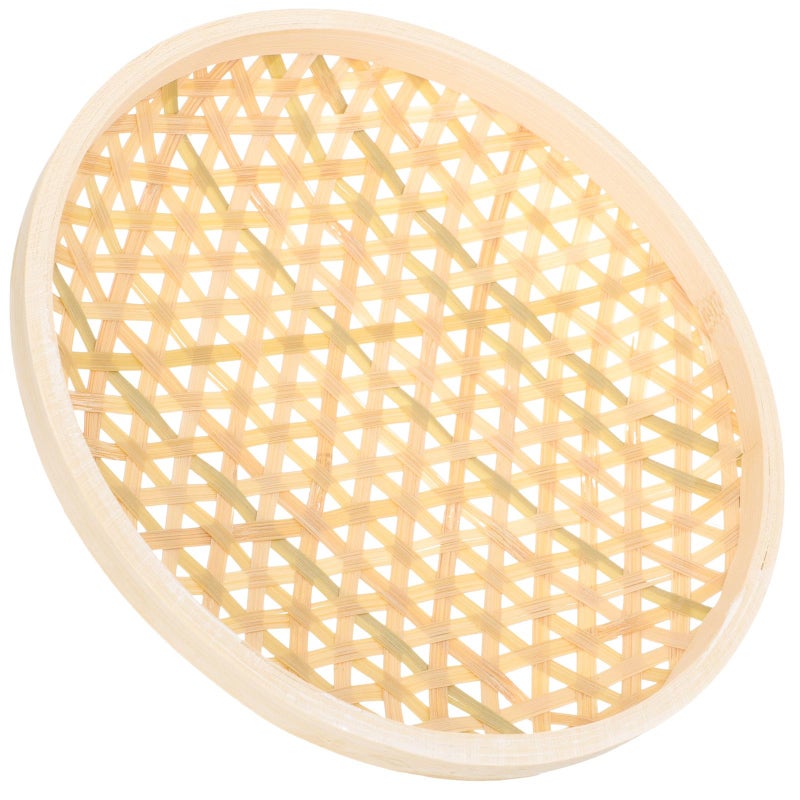 Small Handwoven Serving Basket Natural Rattan Fruit Bread Storage Holder Kitchen Dining - Image 2