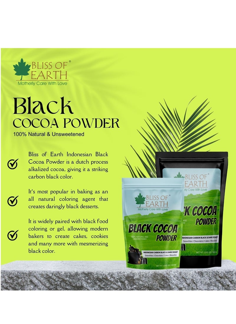 BLISS OF EARTH Black Cocoa Powder Natural and Unsweetened Carbon Black & Dark Roast Perfect for Cooking & Baking Cakes Biscuits Oreo Chocolates Smoothies 100GM  - Image 5