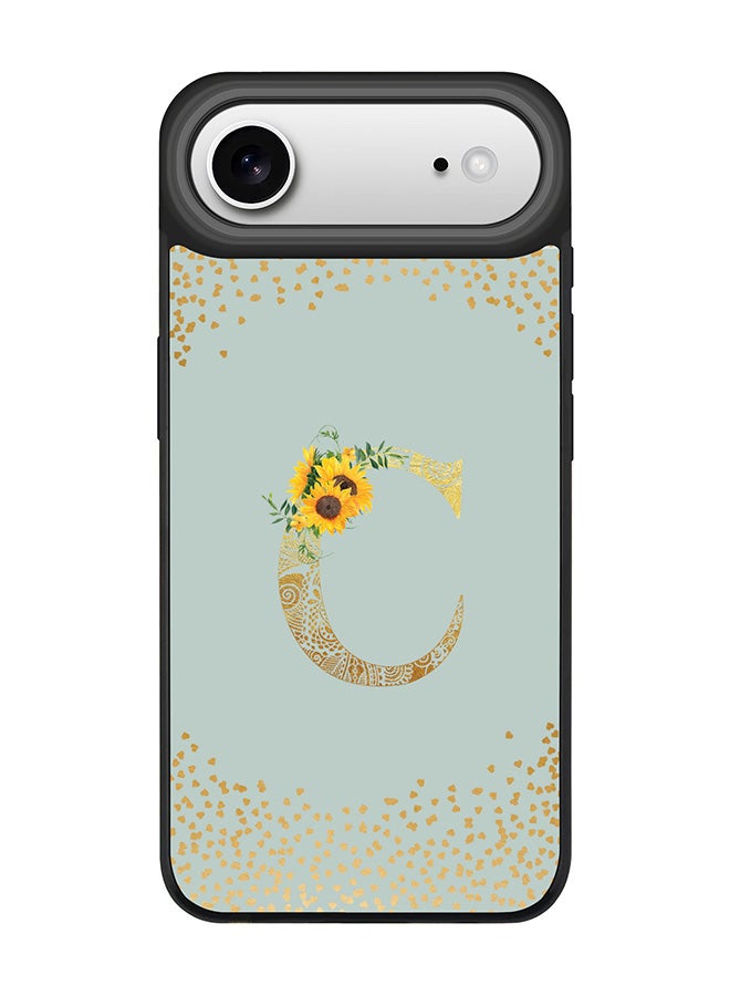 Stylizedd iPhone Air Case, [Compatible with MagSafe] Slim Magnetic cover Phone Case iPhone Air -Custom Floral Monogram - C  (Light Grey ) - Image 1