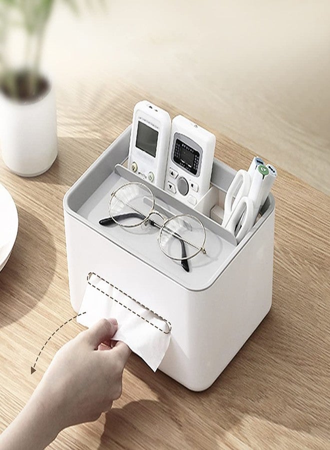 wolpin Desk Organizer Drawers 4 Compartment Pen & Pencil Stand Stationery Storage Tissue Box Holder Home and Office Stationery Box Phone Holder - Image 4