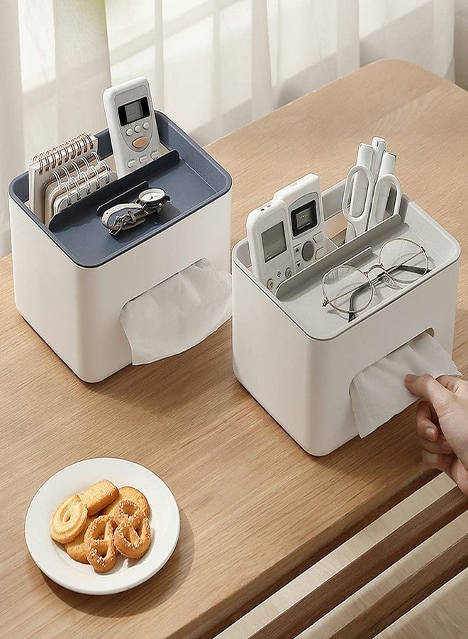 wolpin Desk Organizer Drawers 4 Compartment Pen & Pencil Stand Stationery Storage Tissue Box Holder Home and Office Stationery Box Phone Holder - Image 2