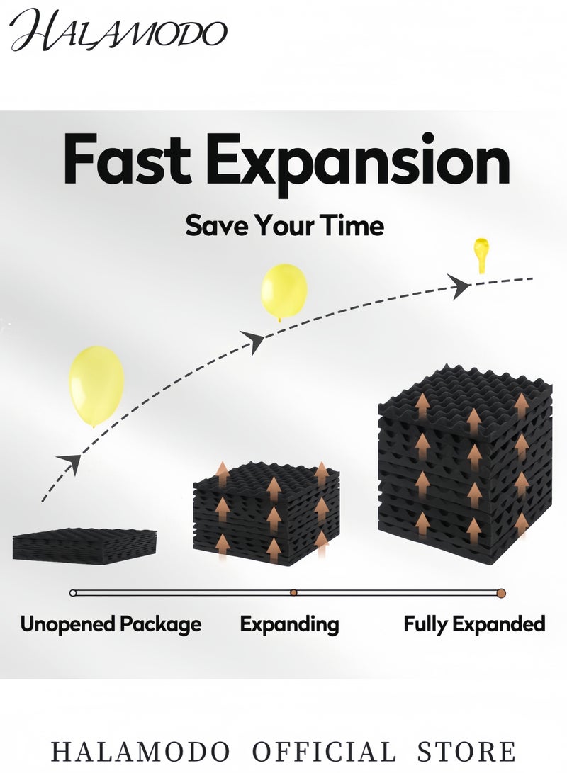 هالامودو عبوة من 12 لوحًا إسفنجيًا صوتيًا تصميم على شكل قفص بيض عازل للصوت وسائد امتصاص صوت عالية الكثافة لتقليل الضوضاء ألواح صوتية مقاومة للحريق للاستوديوهات والمكاتب والمنازل - Image 4