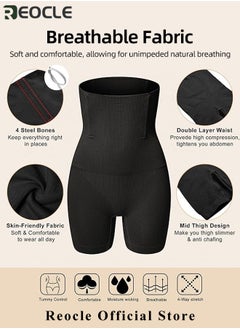 REOCLE Women's High Waisted Body Shaper Shorts Shapewear Tummy Control Thigh Slimming Waist Trainer Seamless Briefs  - Image 5