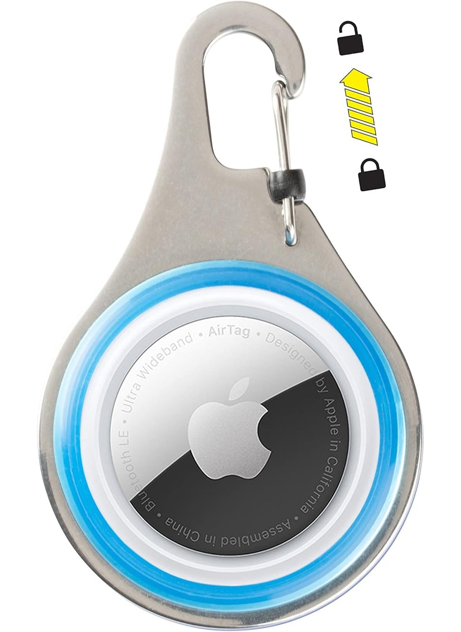 NiteIze - Nite Ize WearAbout Pet Clippable Tracker Holder Apple AirTag Holder With Locking Carabiner For Pets Blue - Image 1