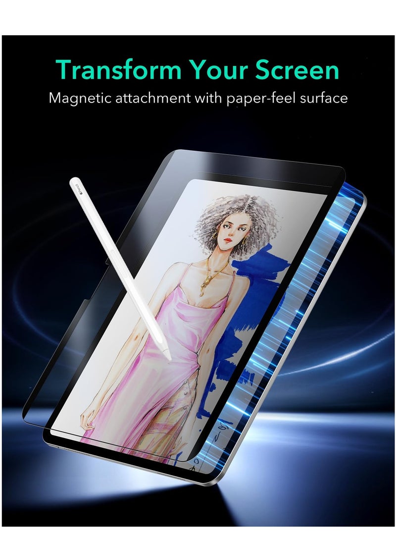 DUSALA - IPad Pro 13 Inch M4 Paper-Feel Magnetic Screen Protector 2024 Write and Draw Like on Paper Detachable and Reusable Compatible with Tempered Film Matte Finish - Image 1