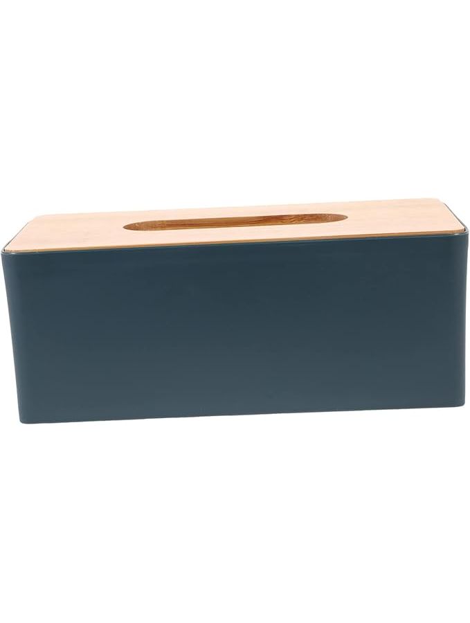 Green Tissue Box Cover With Lid Frosted Surface Organizer For Home Office Car - Image 1