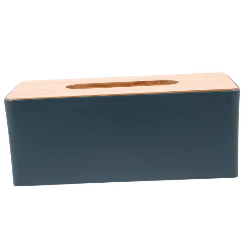Green Tissue Box Cover With Lid Frosted Surface Organizer For Home Office Car - Image 2