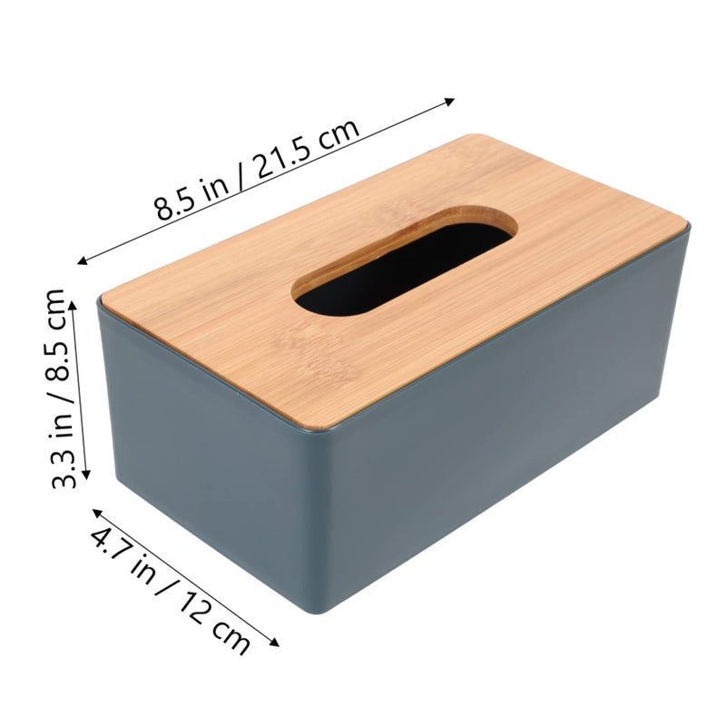 Green Tissue Box Cover With Lid Frosted Surface Organizer For Home Office Car - Image 3