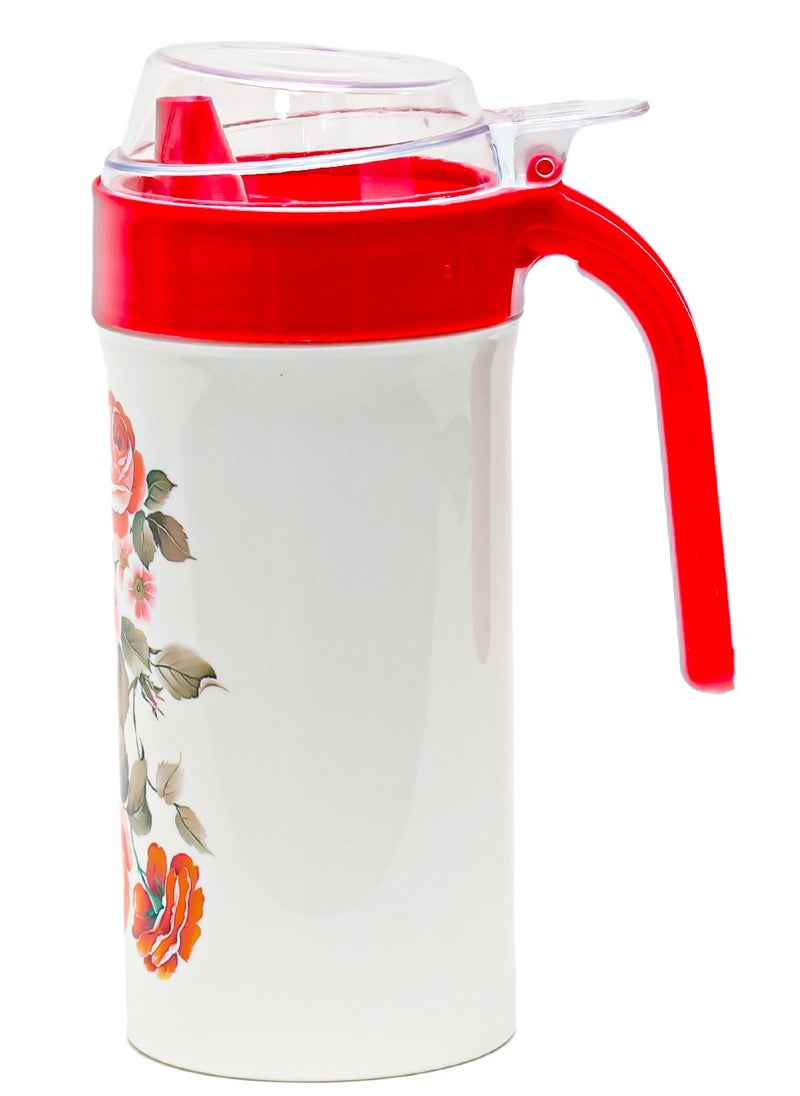 Ozmet - Kitchen Oil Pot Bottle 1 Litre Fibre Dispenser Olive Can Edible Leak-proof Container for Cooking, Restaurant, BBQ - Image 1